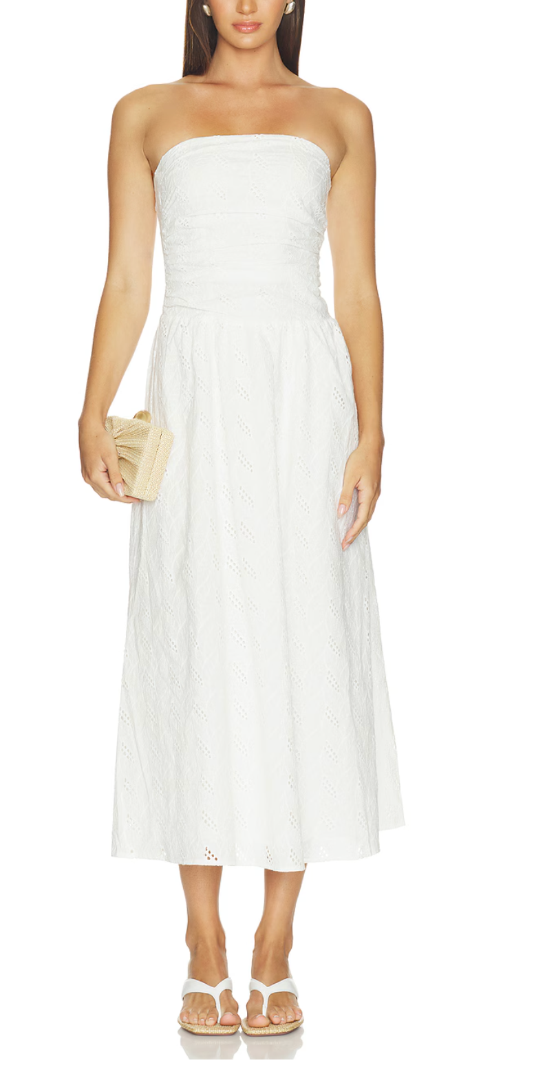 Elodie Wilda Eyelet Midi Dress