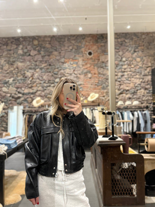 Blank NYC Faux Leather Bomber Jacket