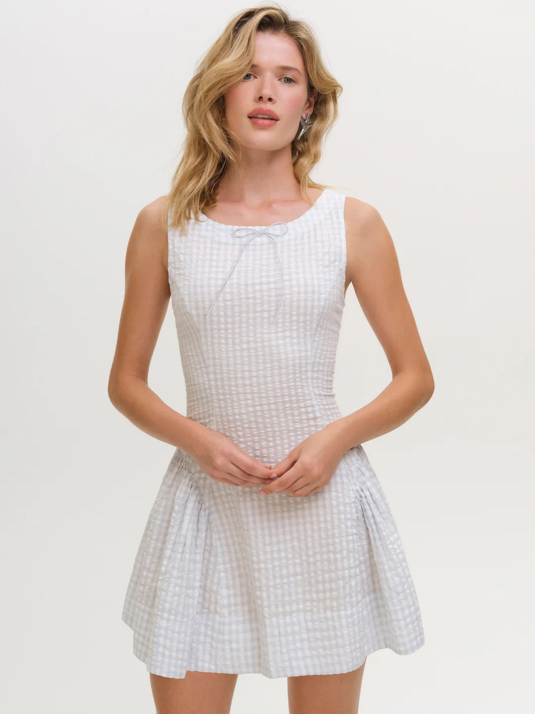 For Love & Lemons Scotch Bonnet Gingham Mini Dress