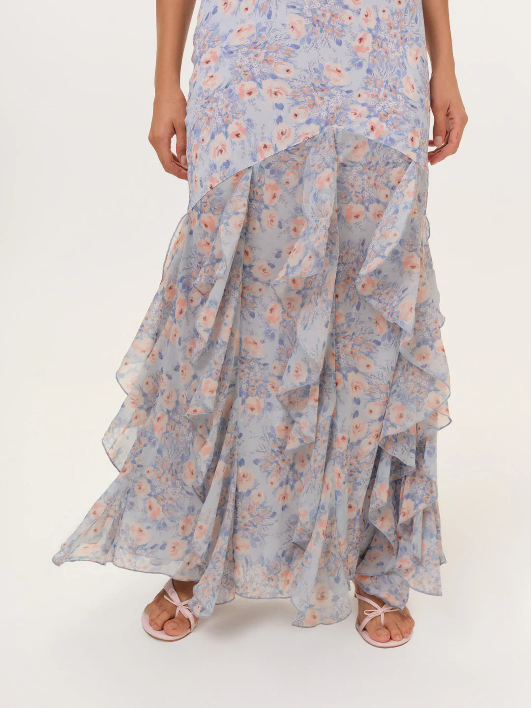 For Love & Lemons Elea Blue Maxi Dress