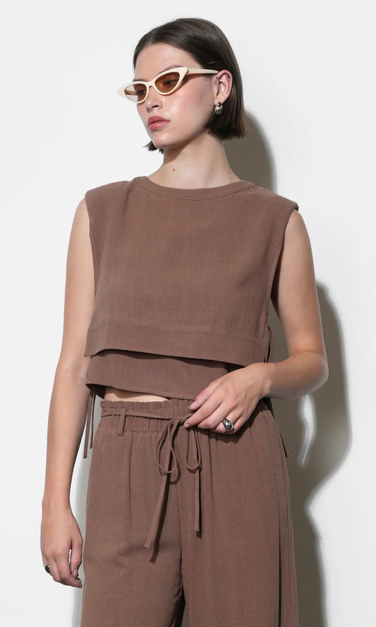 Greylin Luna Double Layer Side Tie Top