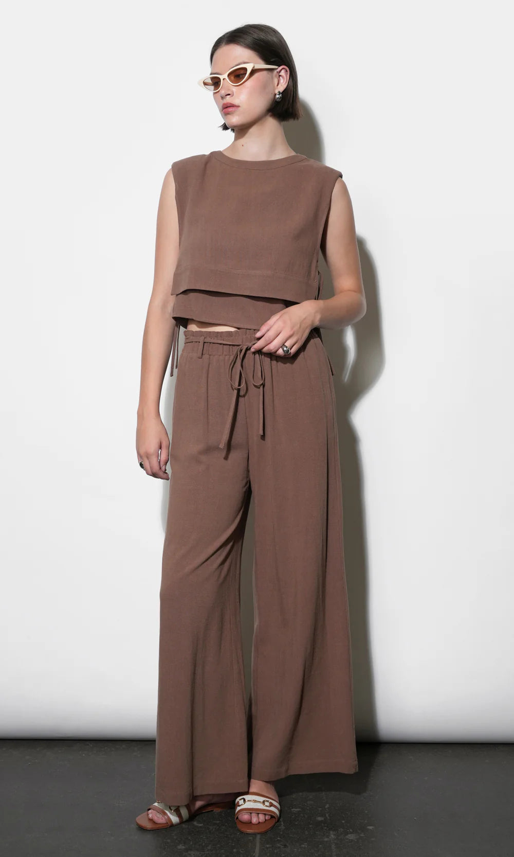 Greylin Mia Easy Wide Leg Pant W Tie Belt