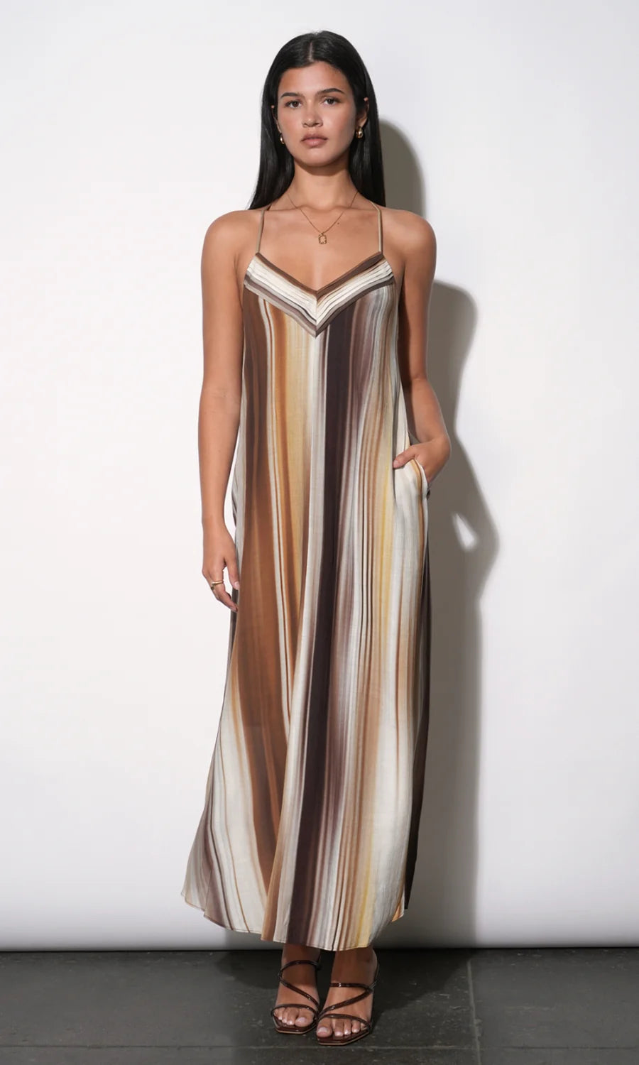 Greylin Stella Vertical Watercolor Maxi Dress