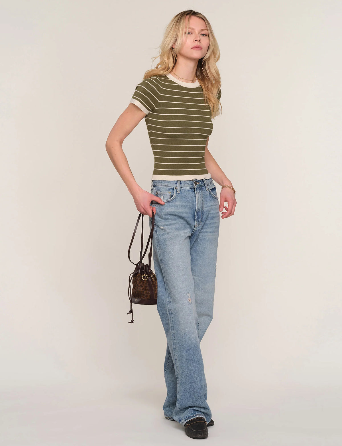 Heartloom Kitty Stripe Top