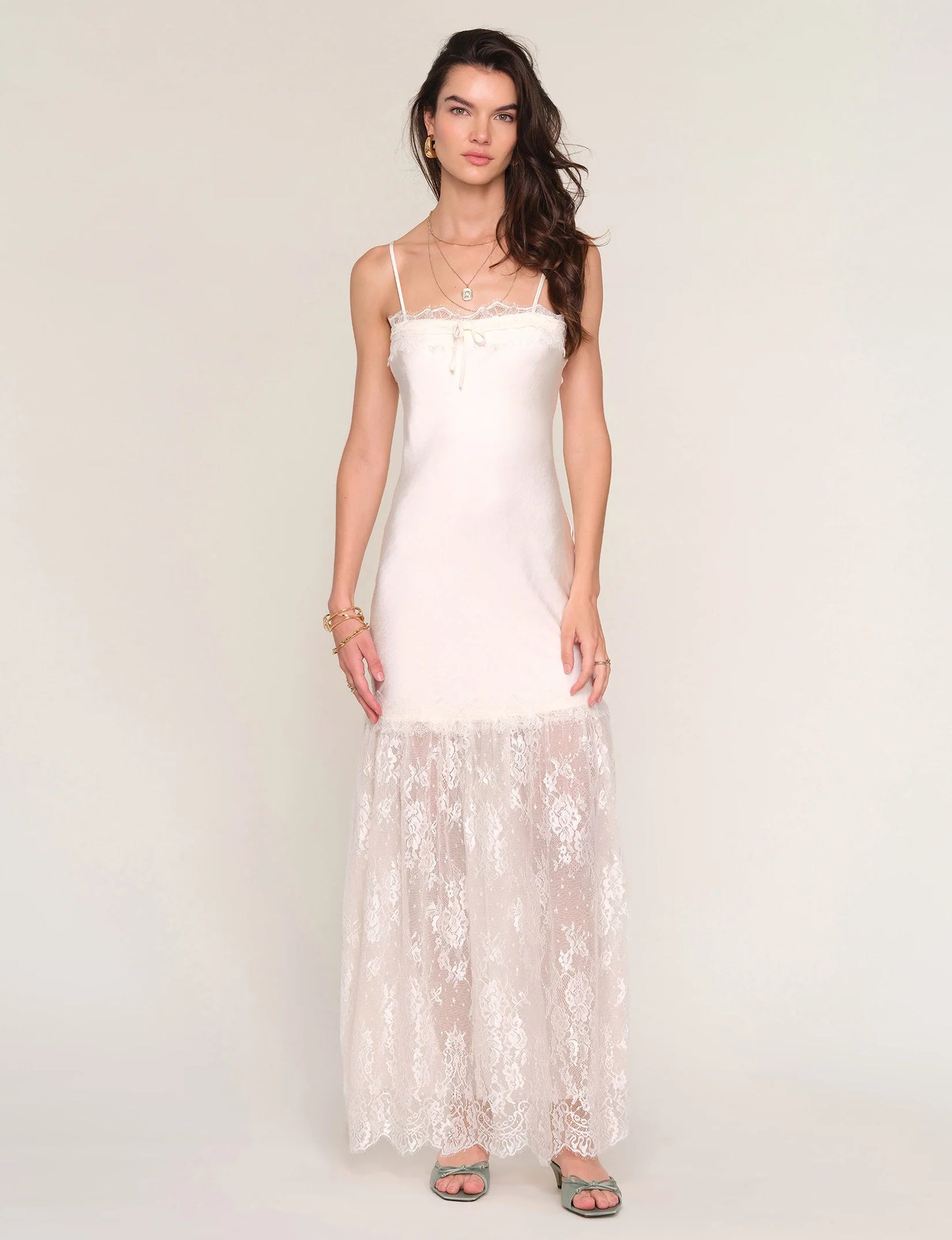 Heartloom Peche Ivory Lace Maxi Dress