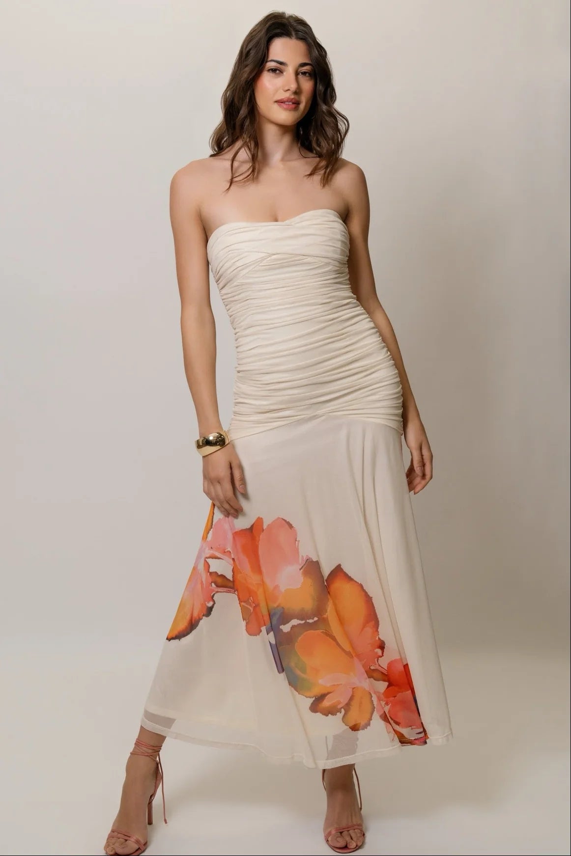 Hutch Strapless Watercolor Bonnie Maxi Dress