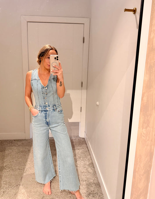 Pistola Aria Cropped Fitted Vest Jumpsuit