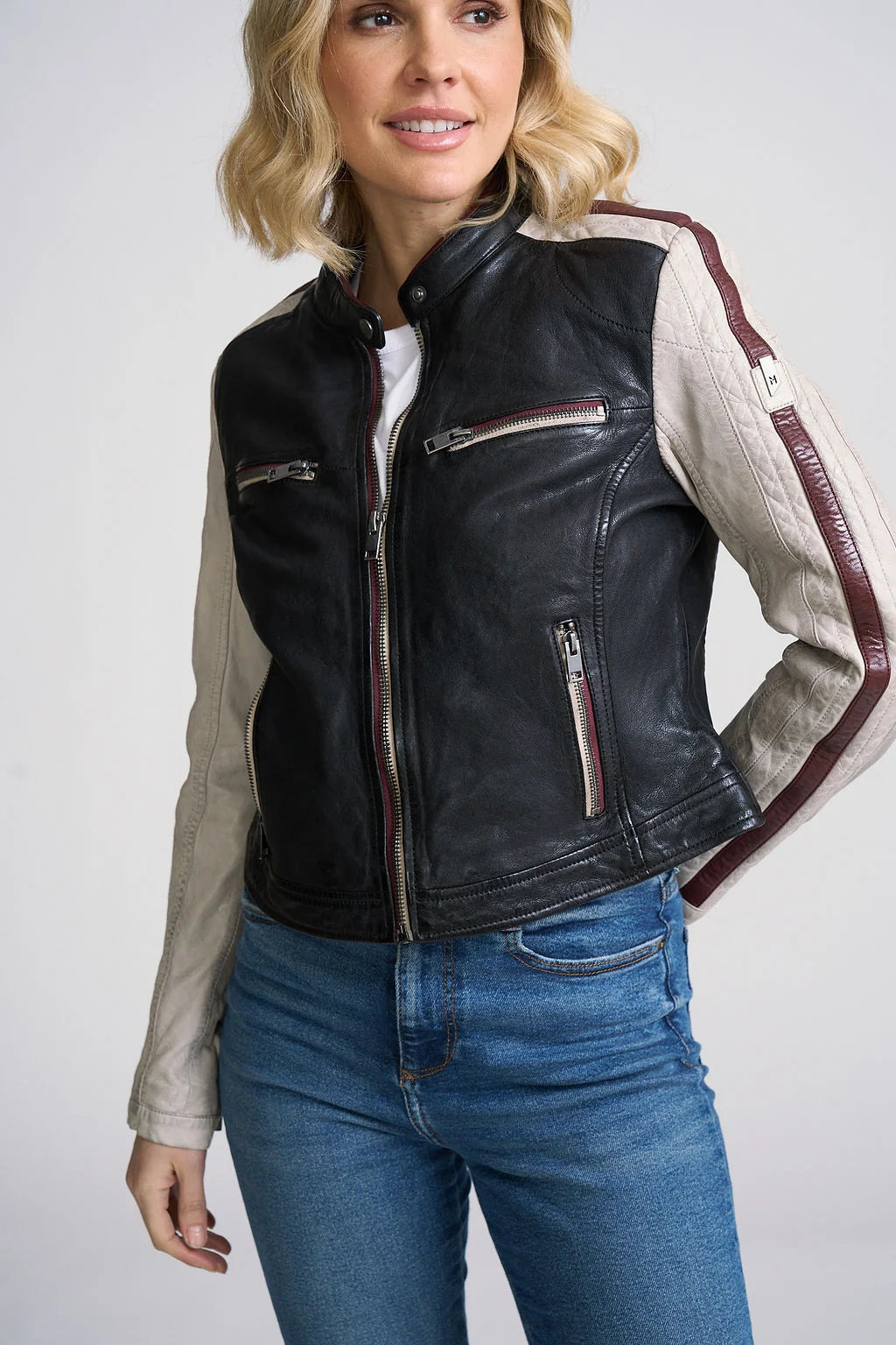 Mauritus Isadora Star Back Leather Jacket