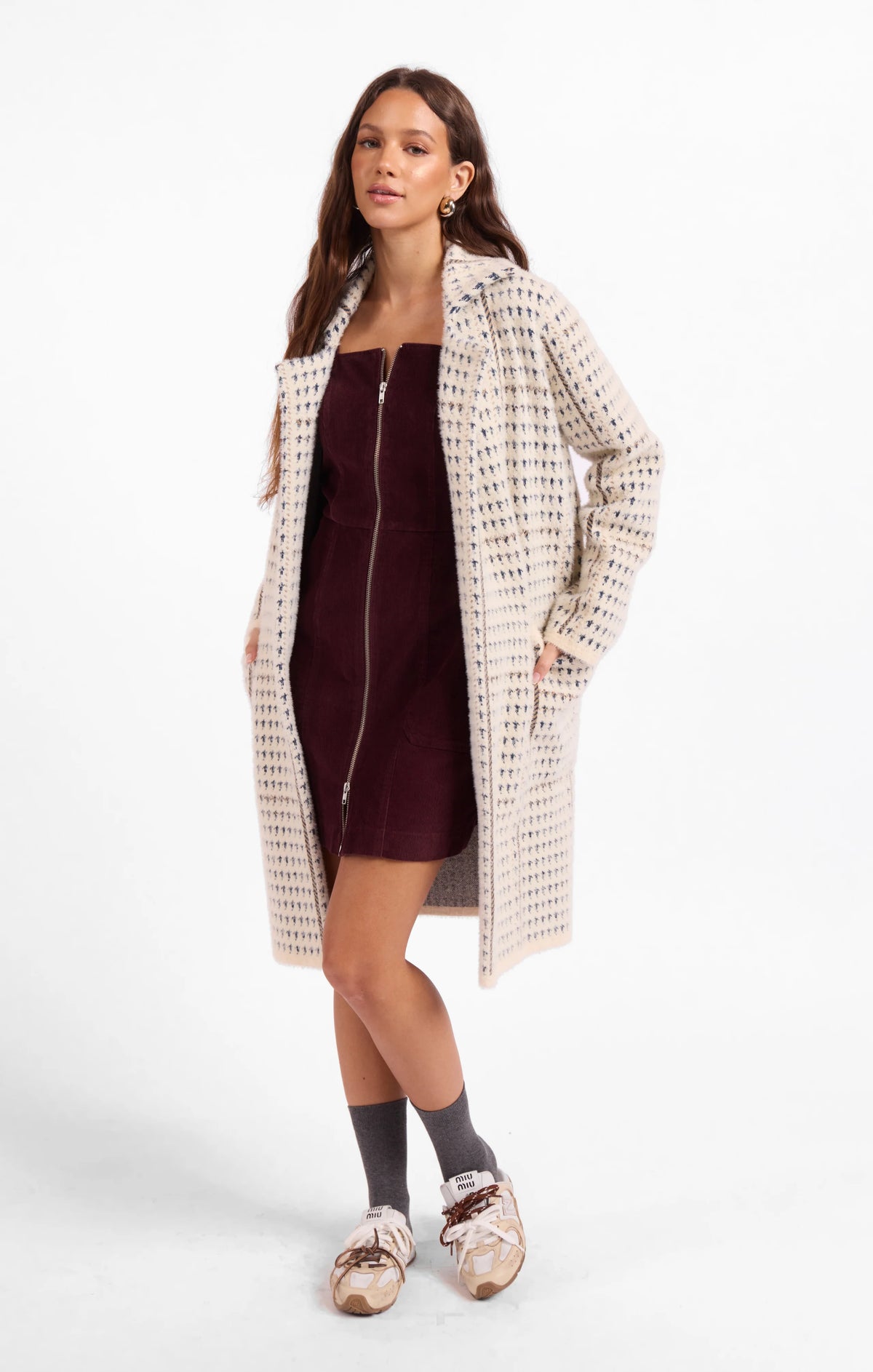 Sage The Label Marceau Houndstooth Coat
