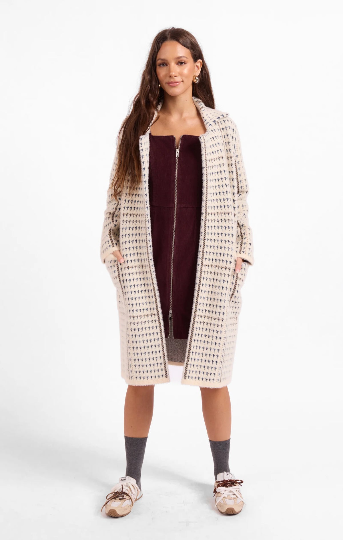 Sage The Label Marceau Houndstooth Coat