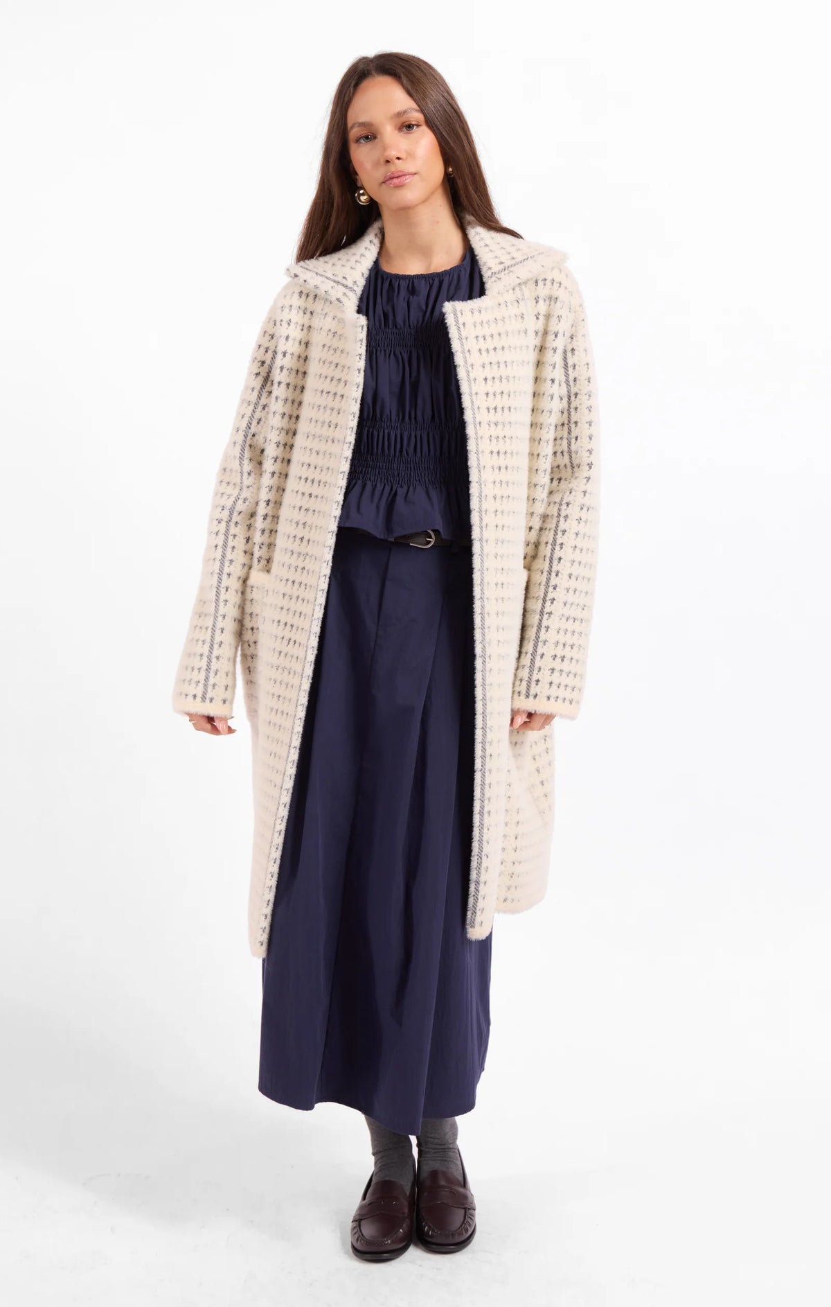 Sage The Label Marceau Houndstooth Coat