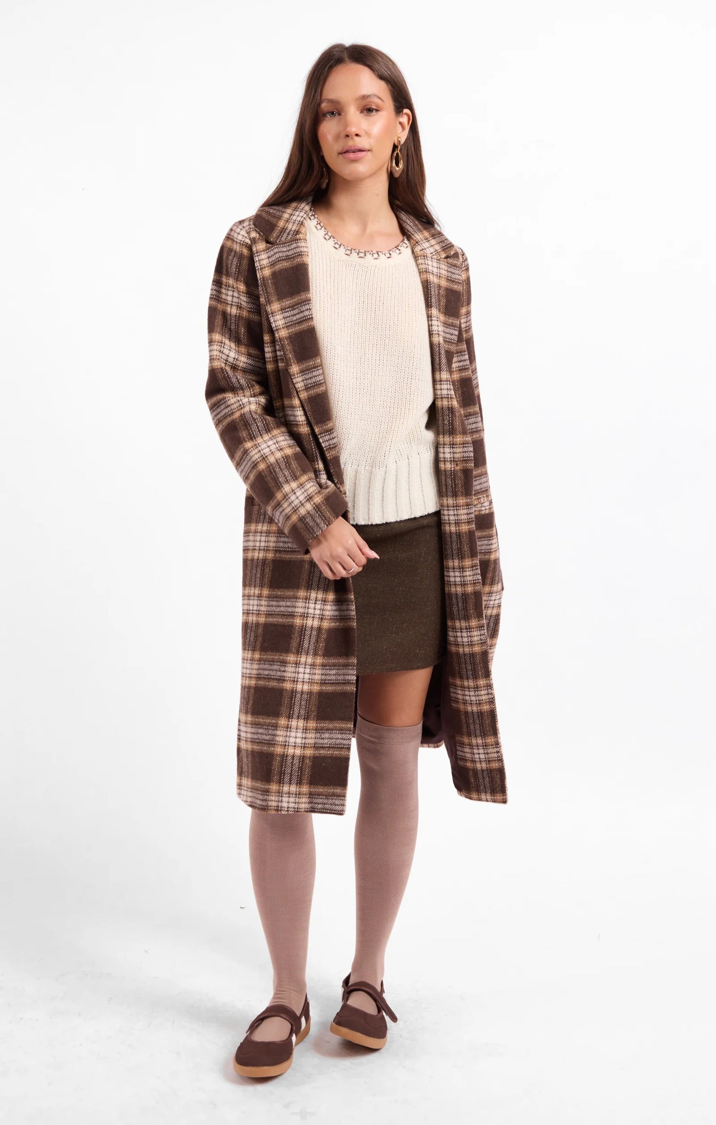 Sage The Label Columbia Plaid Coat
