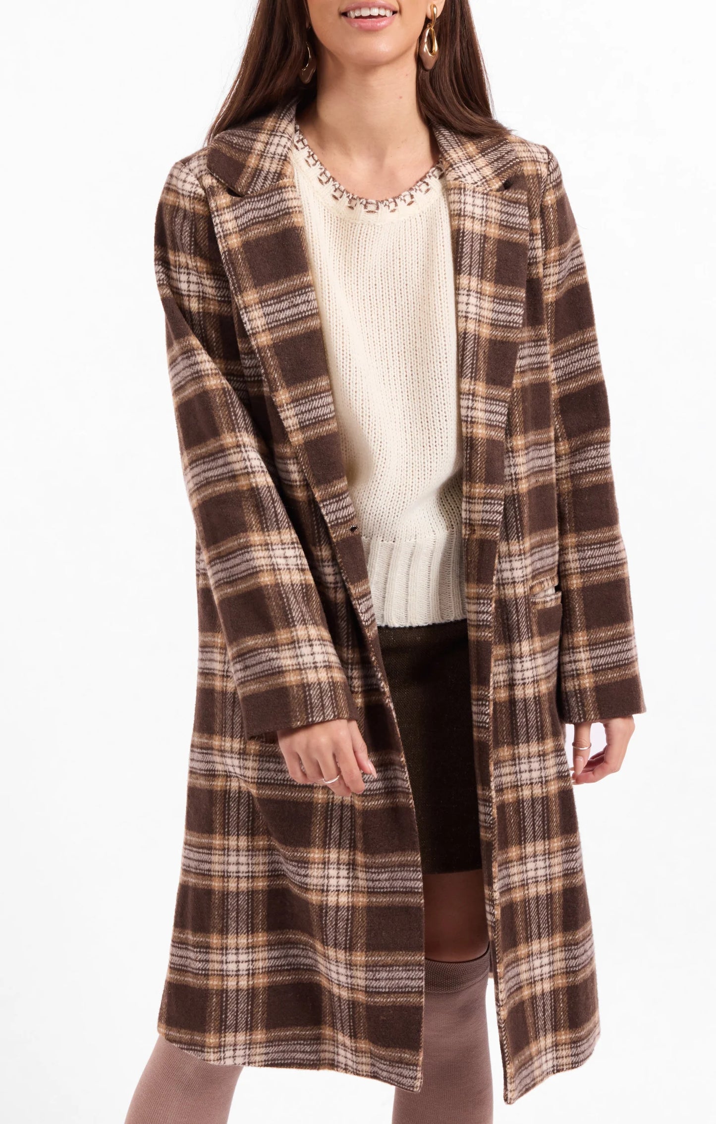Sage The Label Columbia Plaid Coat