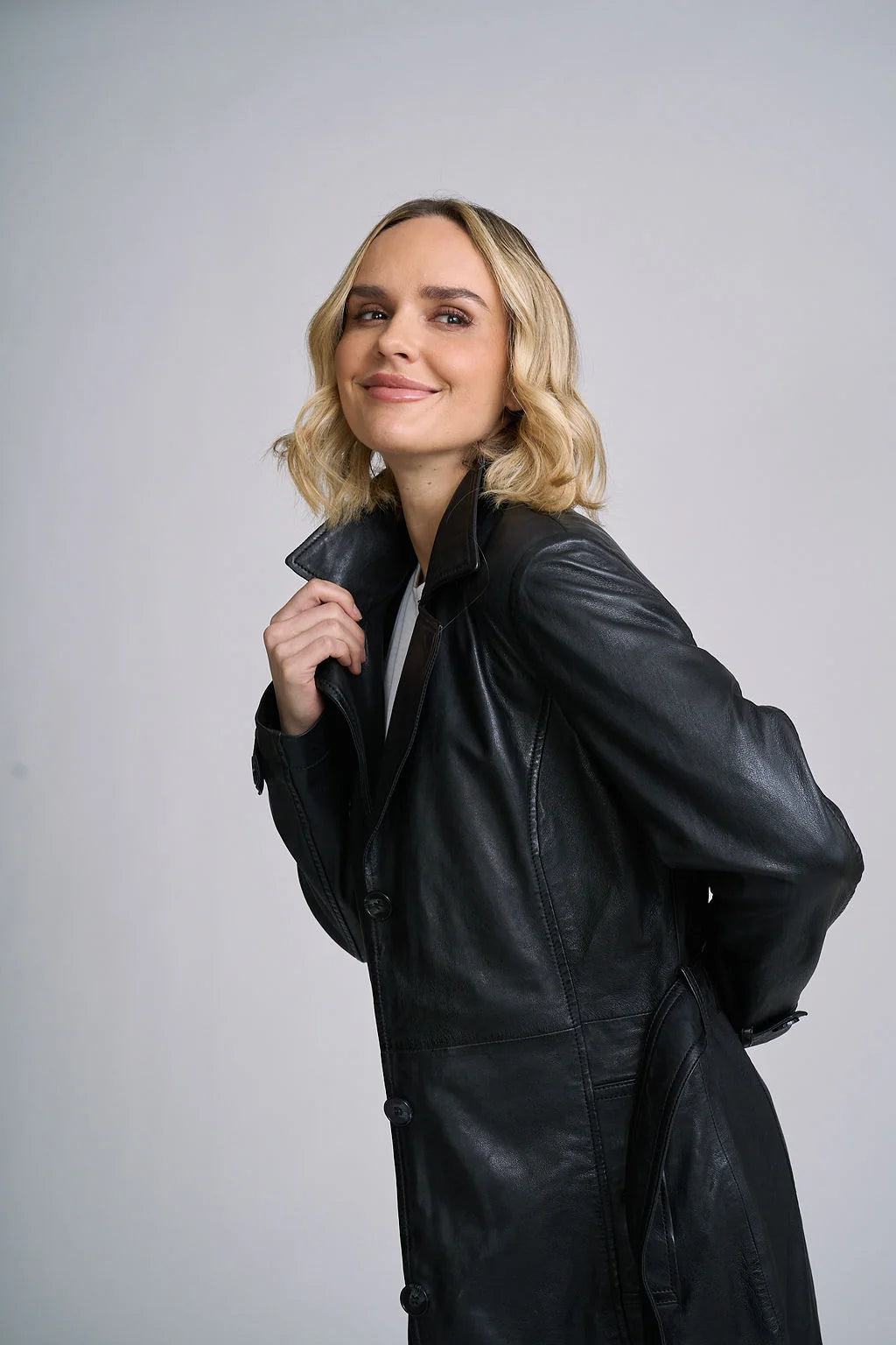 Mauritius Leah CF Leather Trench Coat with Belt