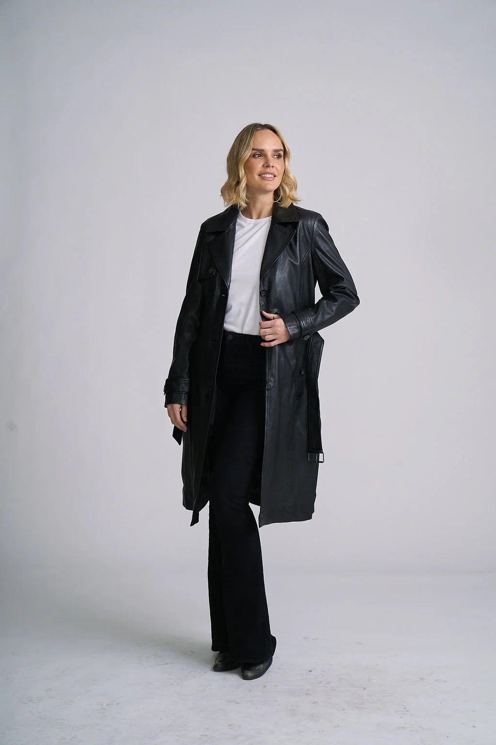 Mauritius Leah CF Leather Trench Coat with Belt