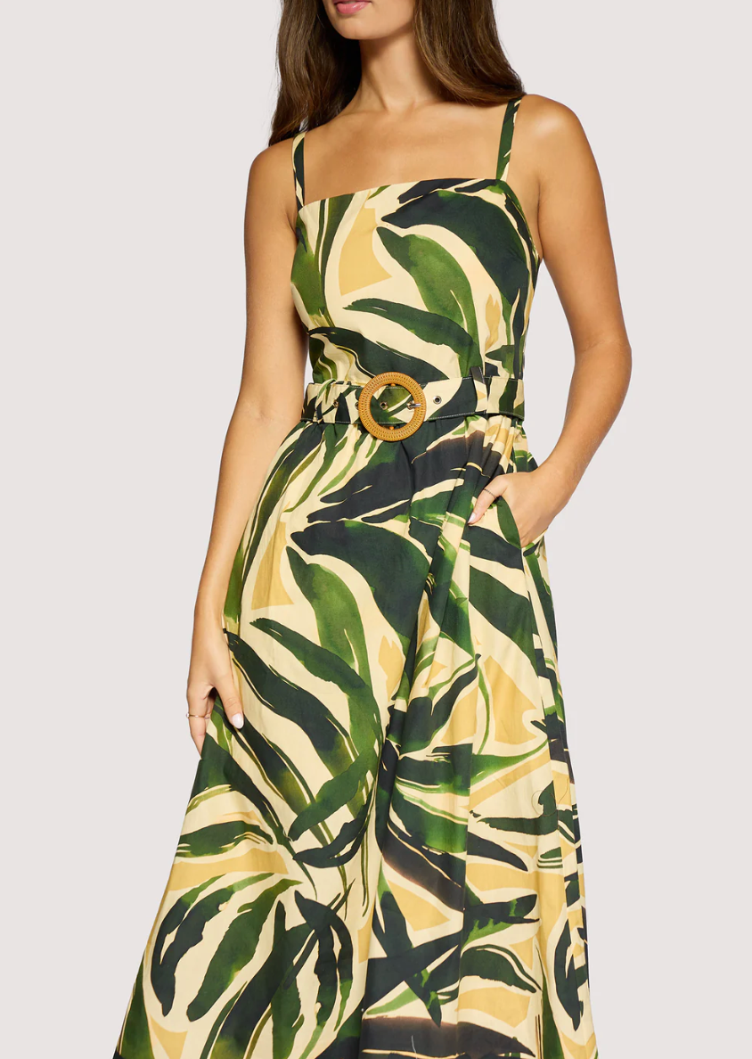 Lost + Wander Palm Serenade Midi Dress