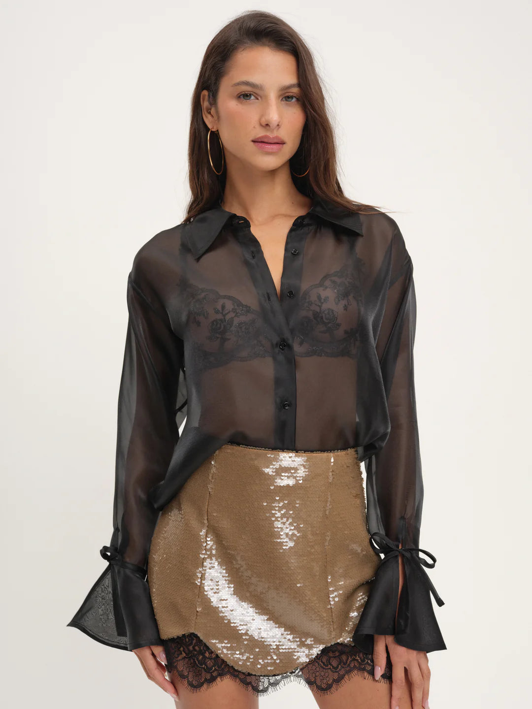 For Love & Lemons Sylvie Sequin Mini Skirt
