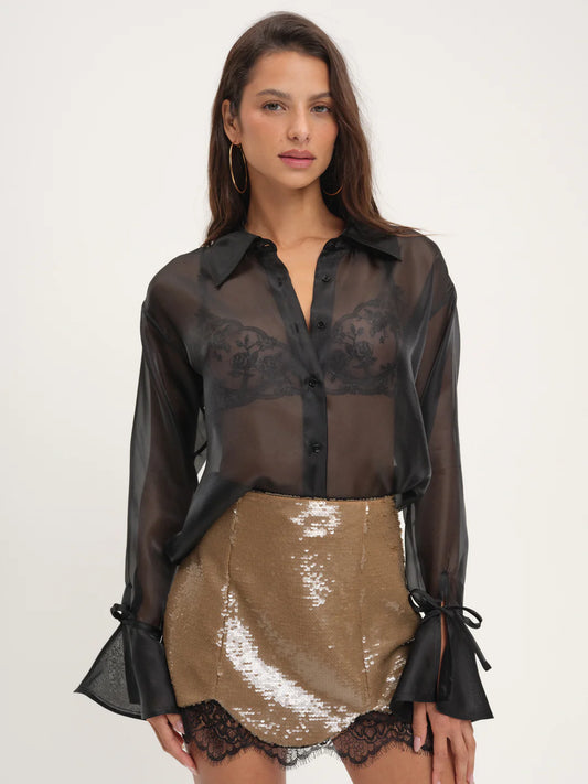 For Love & Lemons Sylvie Sequin Mini Skirt