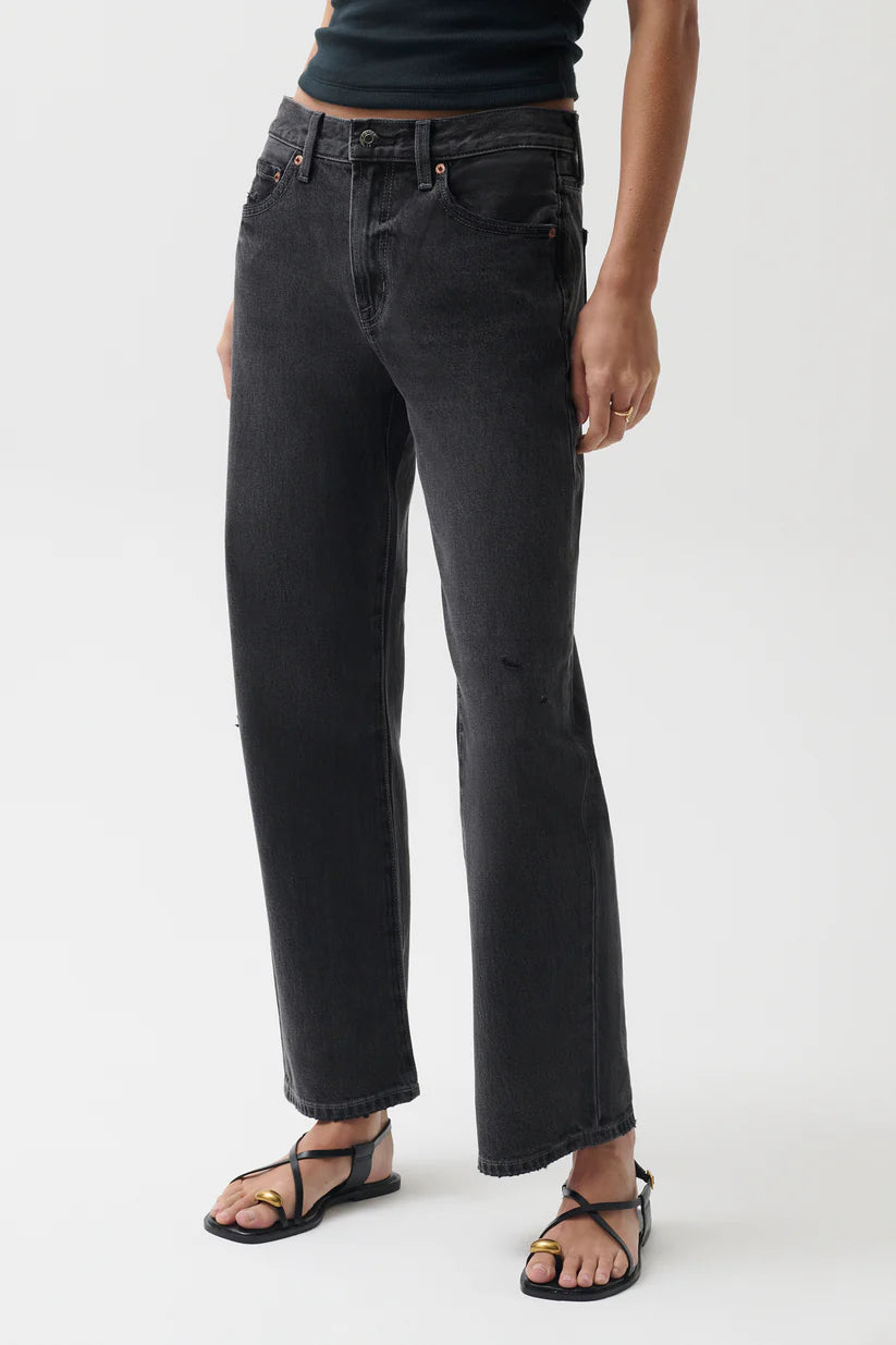 Pistola Lexi Mid Rise Bowed Straight Leg Mercury