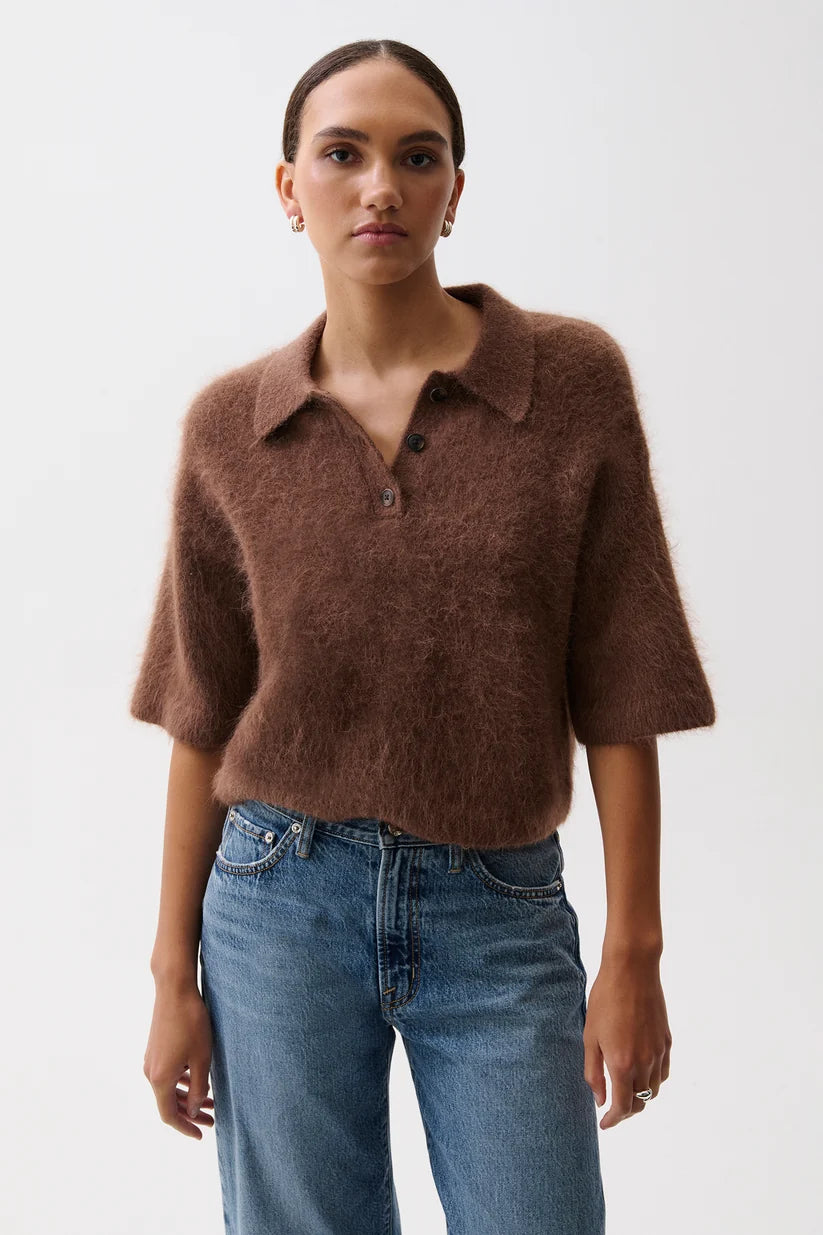 Pistola Nadya Alpaca Blend Boxy Polo Sweater