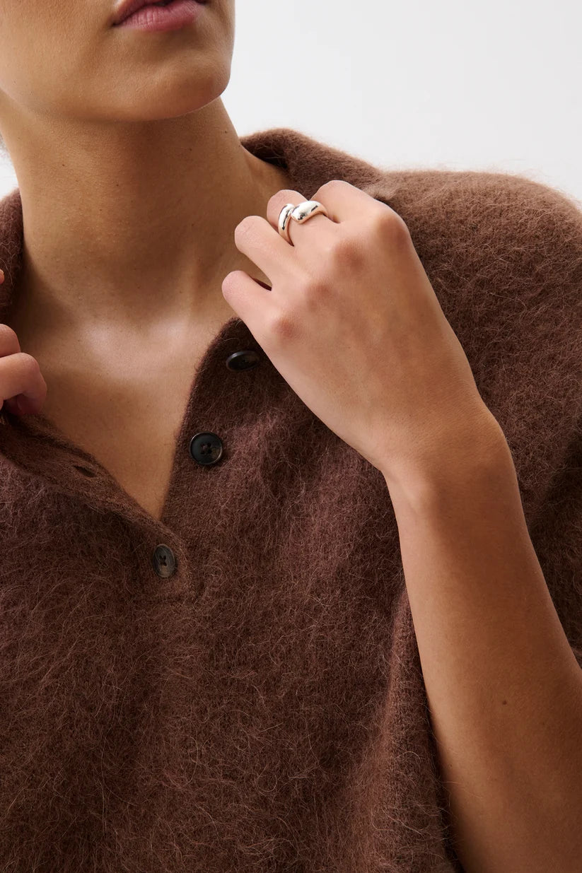 Pistola Nadya Alpaca Blend Boxy Polo Sweater