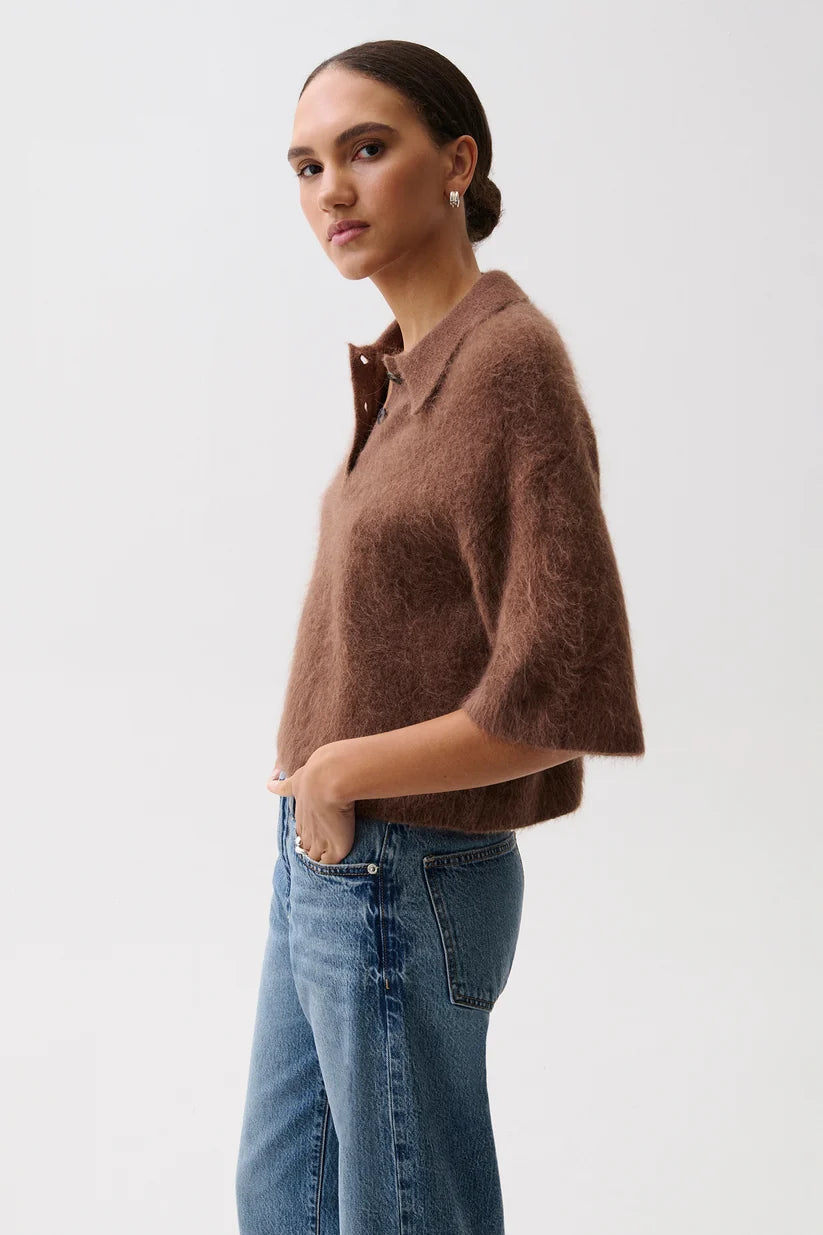 Pistola Nadya Alpaca Blend Boxy Polo Sweater