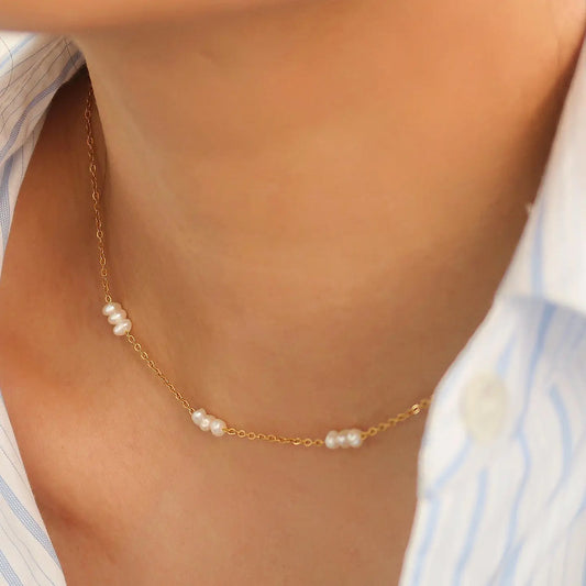 Flânerie 18K Non-Tarnish Petite Pearl Choker