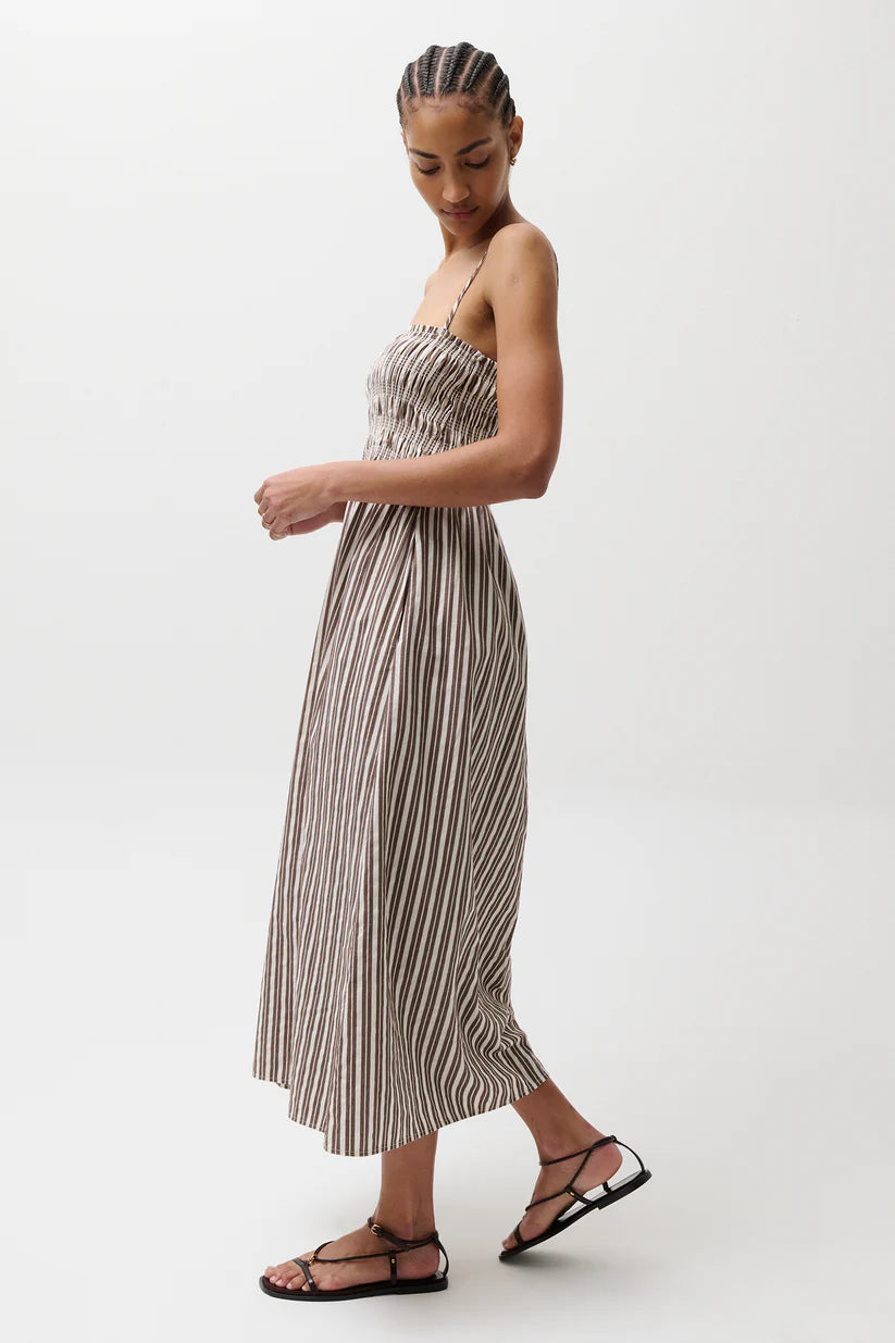 Pistola Bianca Bodice Stripe Midi Dress