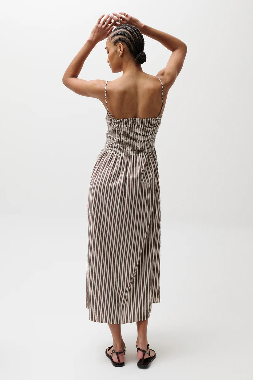 Pistola Bianca Bodice Stripe Midi Dress