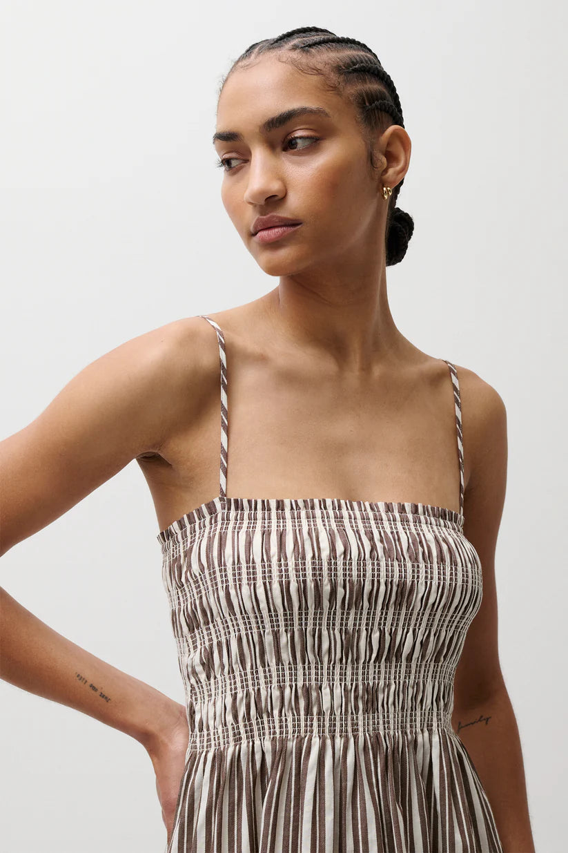 Pistola Bianca Bodice Stripe Midi Dress