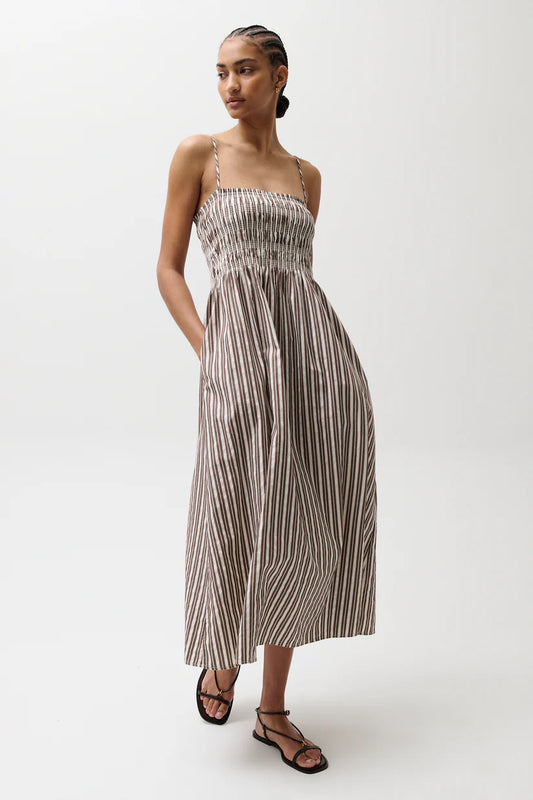Pistola Bianca Bodice Stripe Midi Dress