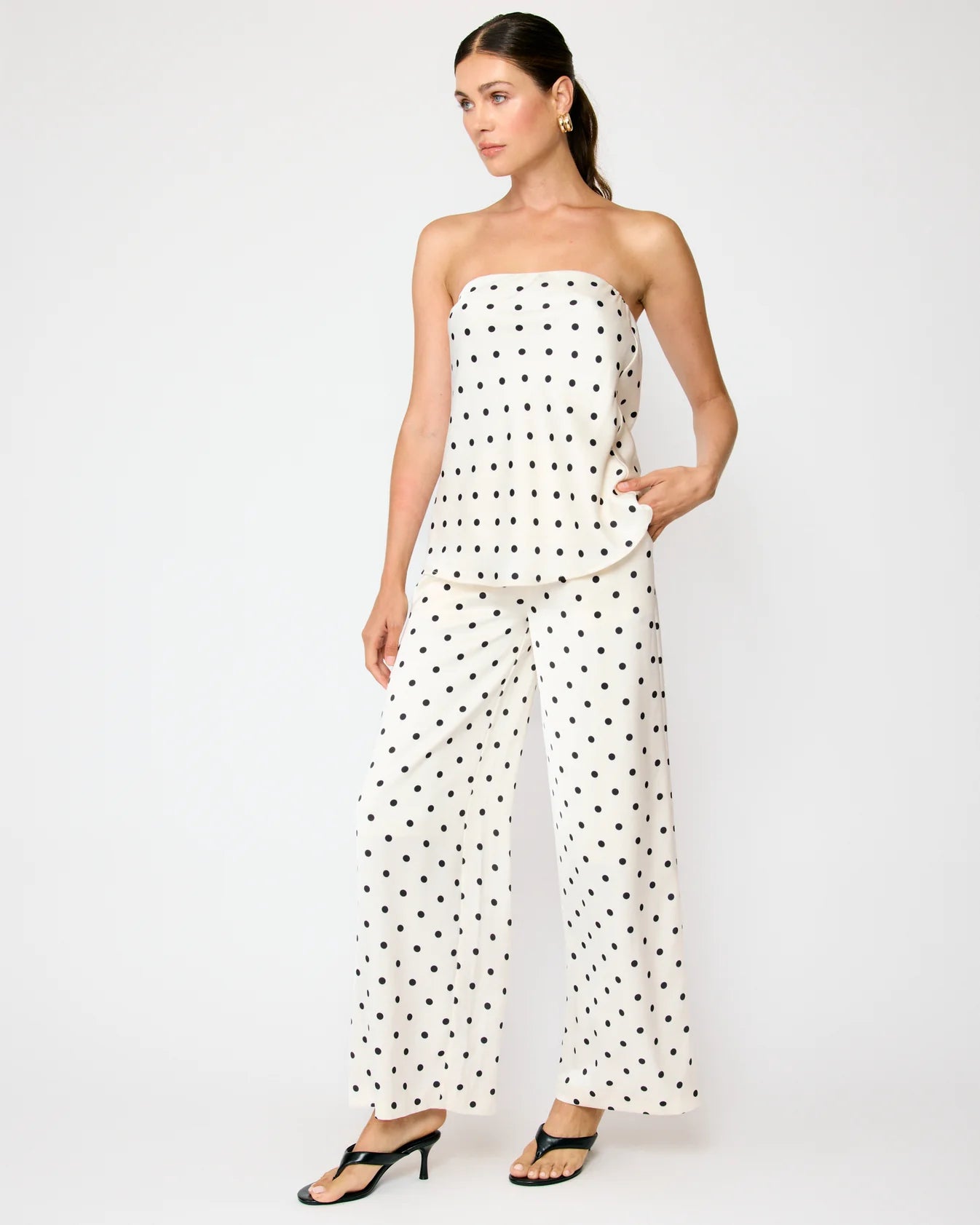 Line & Dot Ravyn Poka Dot Silk Pants
