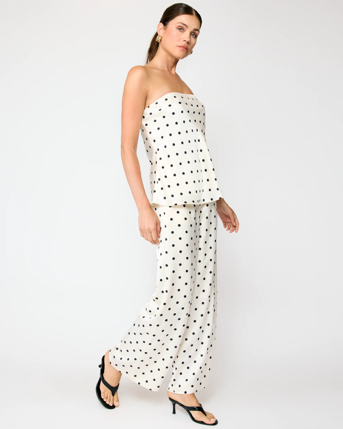 Line & Dot Ravyn Poka Dot Silk Pants