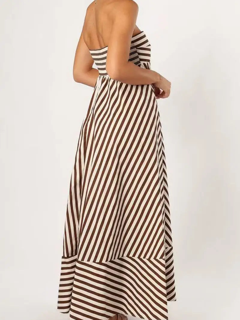 Remi B Strapless Striped Maxi Dress