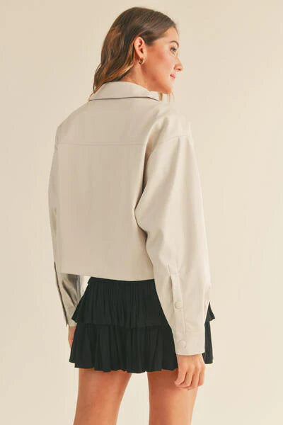 Reset Faux Leather Cropped Jacket