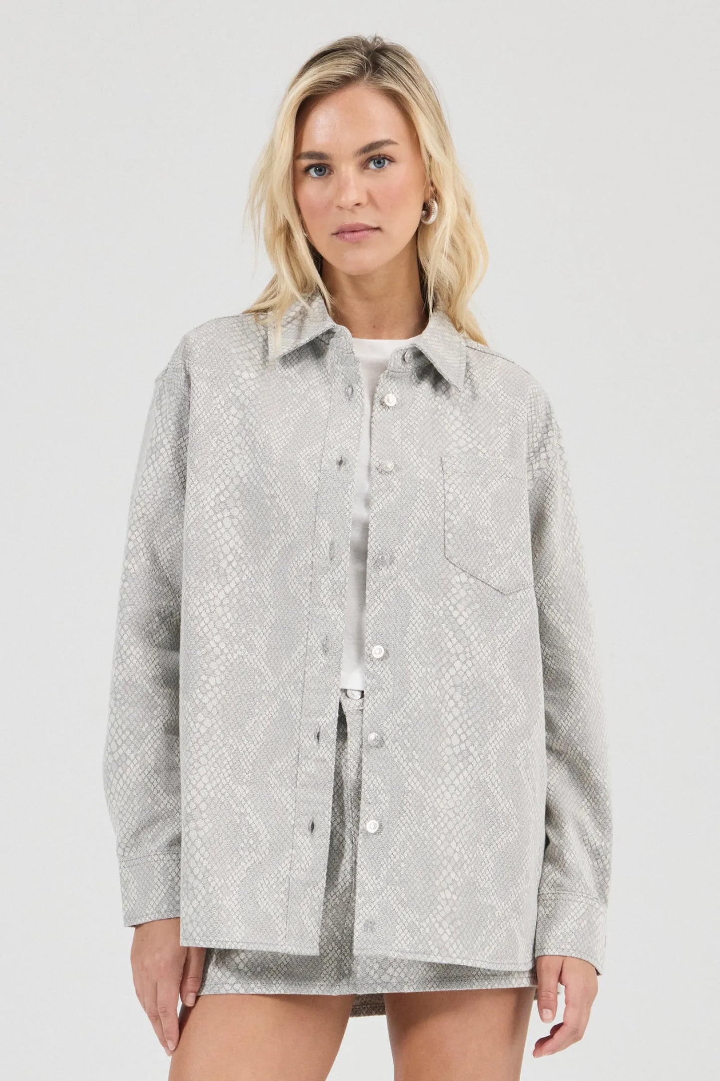 Rolla's Drift Oversized Denim Shirt Python