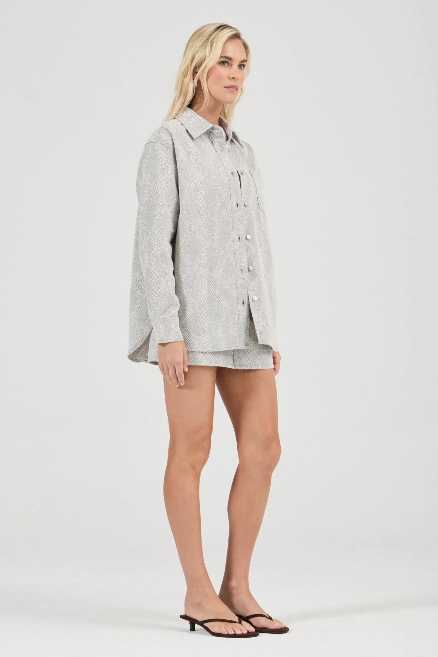 Rolla's Drift Oversized Denim Shirt Python