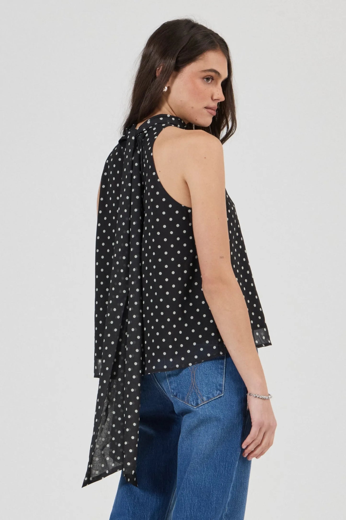 Rolla's Edie Halter Polka Dot Top