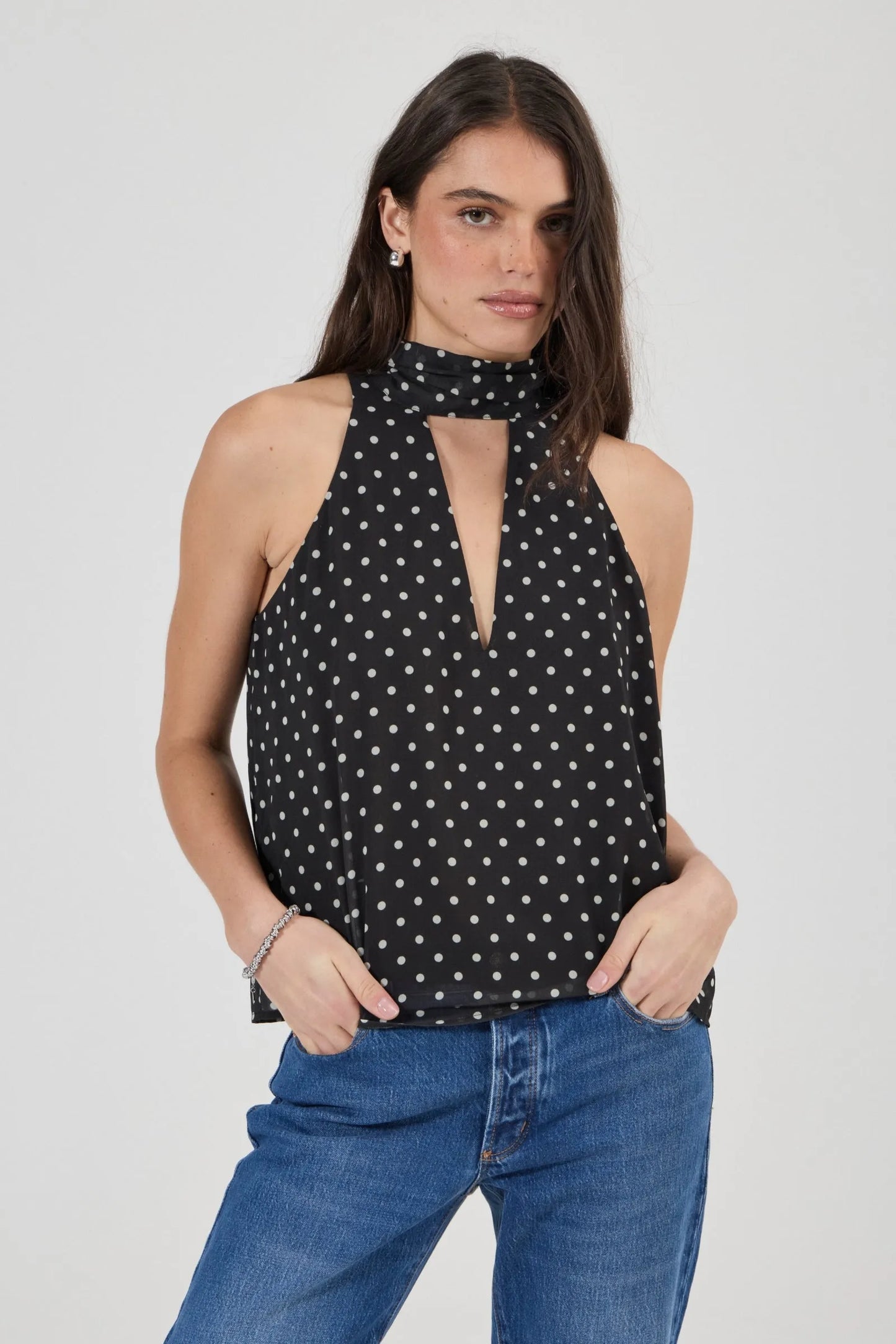 Rolla's Edie Halter Polka Dot Top