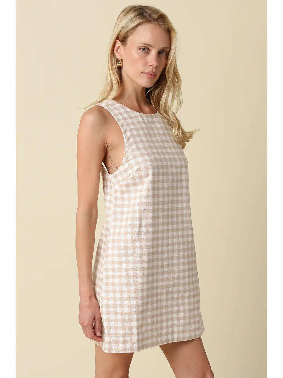 Rylie Gingham Open Back Mini Dress