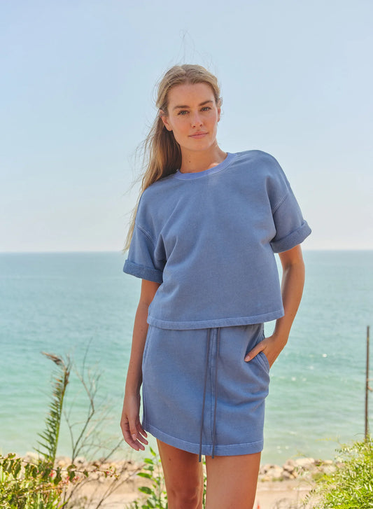 Sundry Roll Sleeve Vintage Terry Top