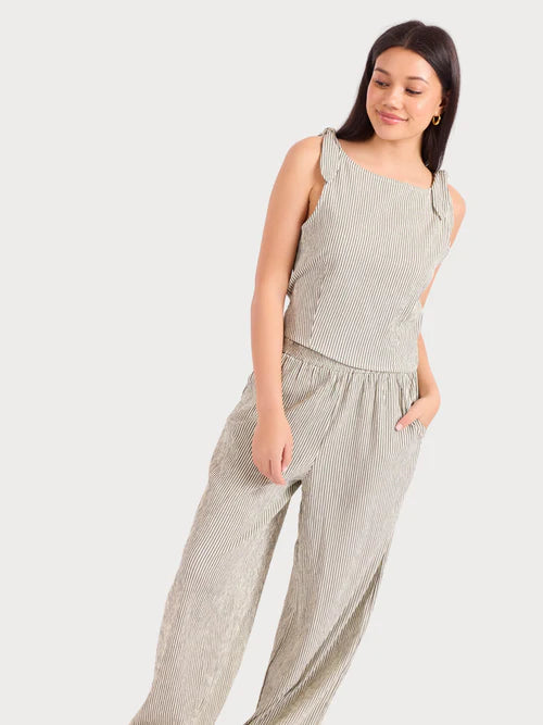 Sadie & Sage See Me Stripe Pleated Top