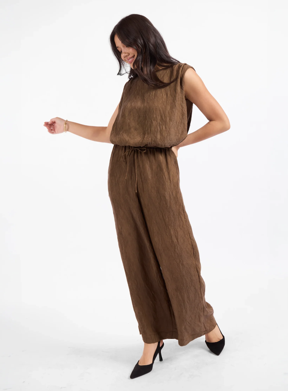 Sadie & Sage Sepia Tie Waist Sky Pants