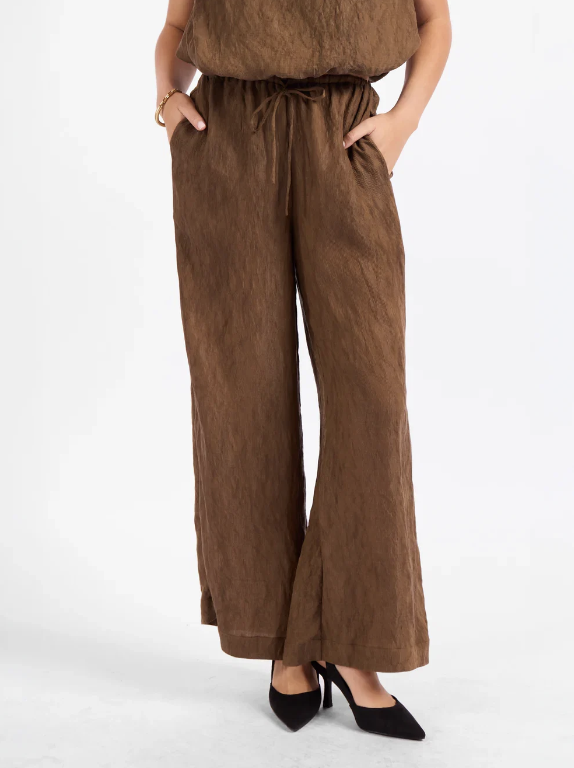 Sadie & Sage Sepia Tie Waist Sky Pants
