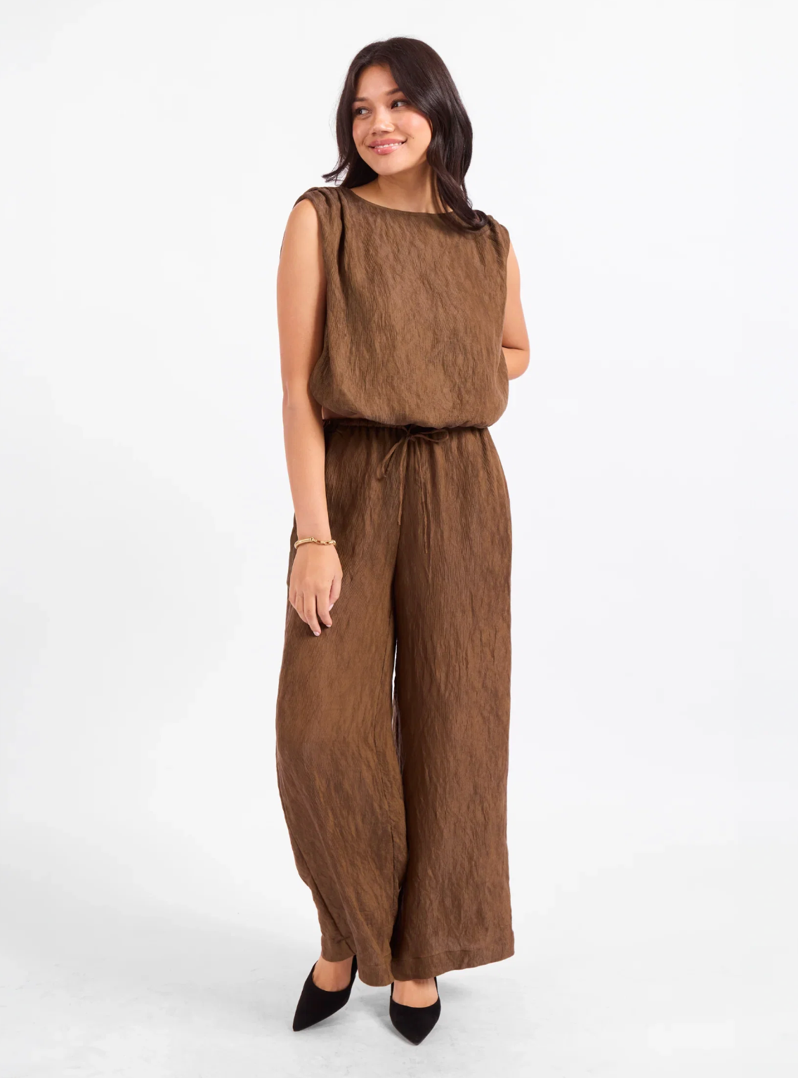 Sadie & Sage Sepia Tie Waist Sky Pants