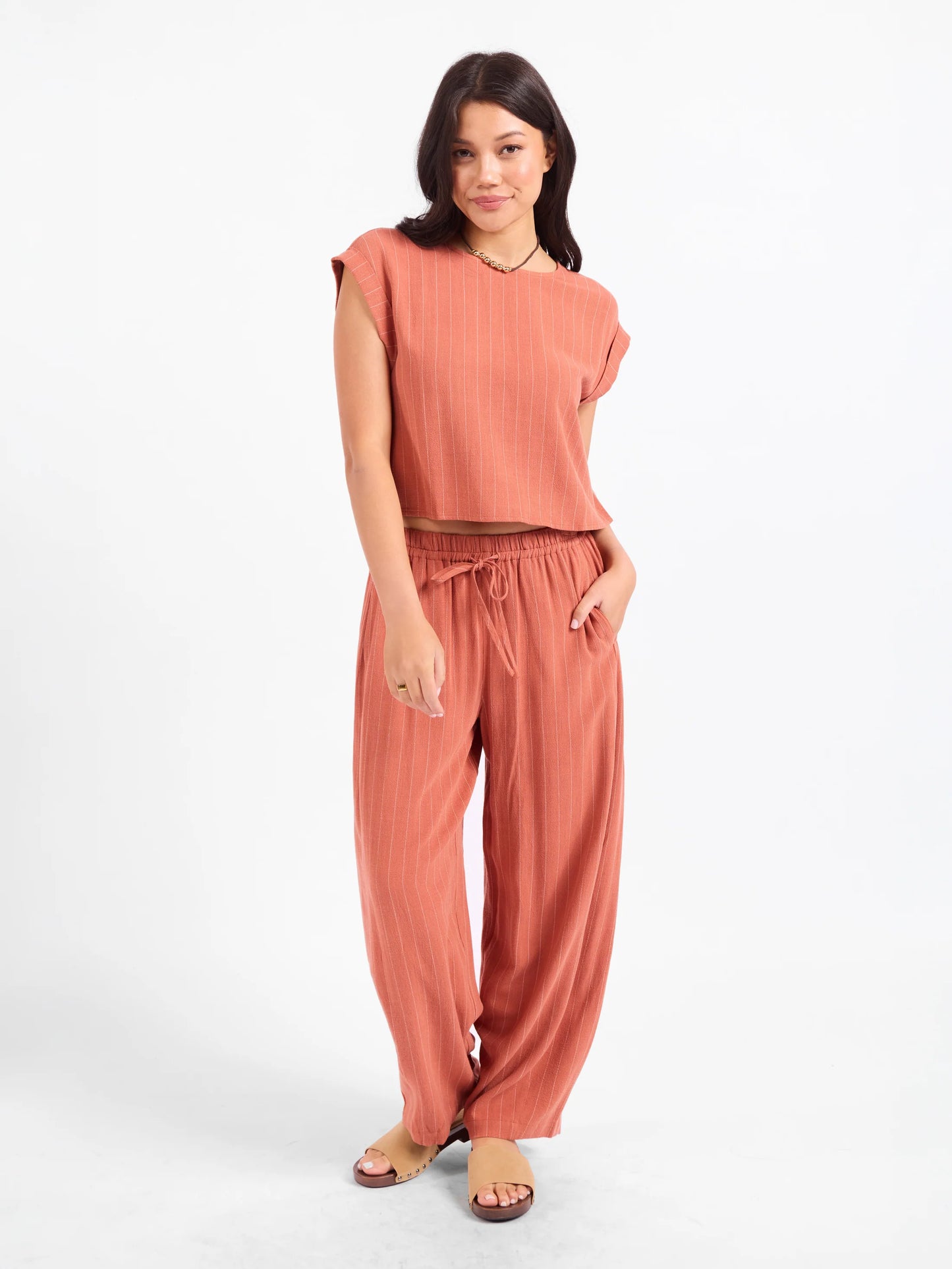 Sadie & Sage Sugarloaf Stripe Linen Pants
