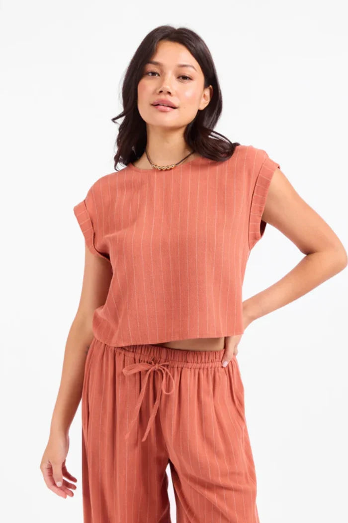 Sadie & Sage Sugarloaf Stripe Cuffed Top