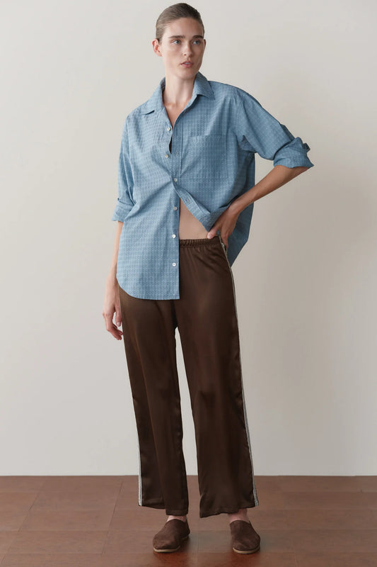 Donni The Silk Lace Stripe Crop Pant