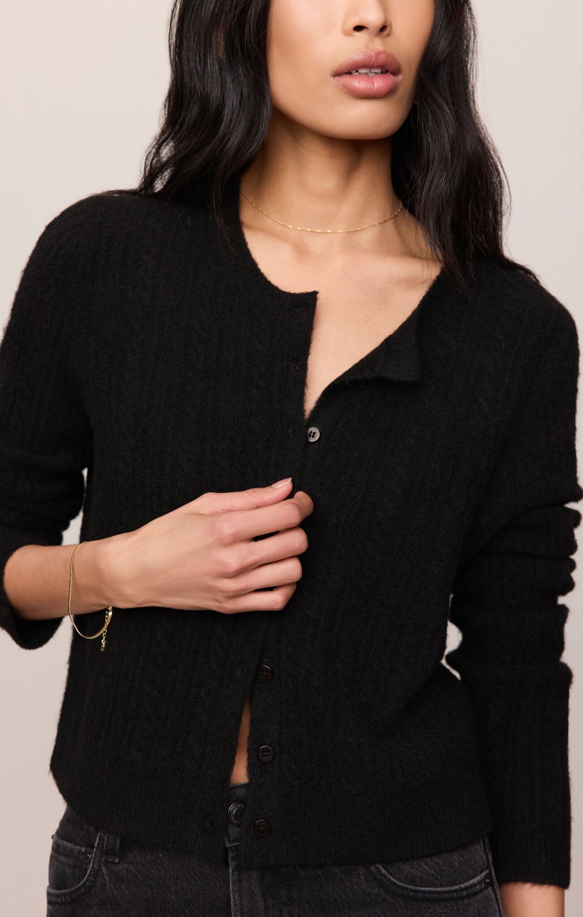 ZSupply Medina Pointelle Cardigan Black