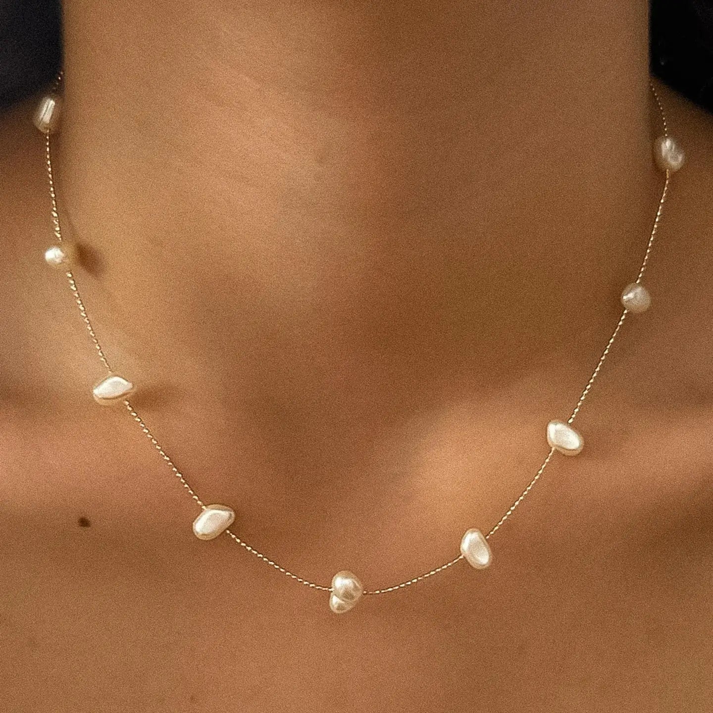 Flanerie Ida 18K Non-Tarnish Petite Pearl Necklace